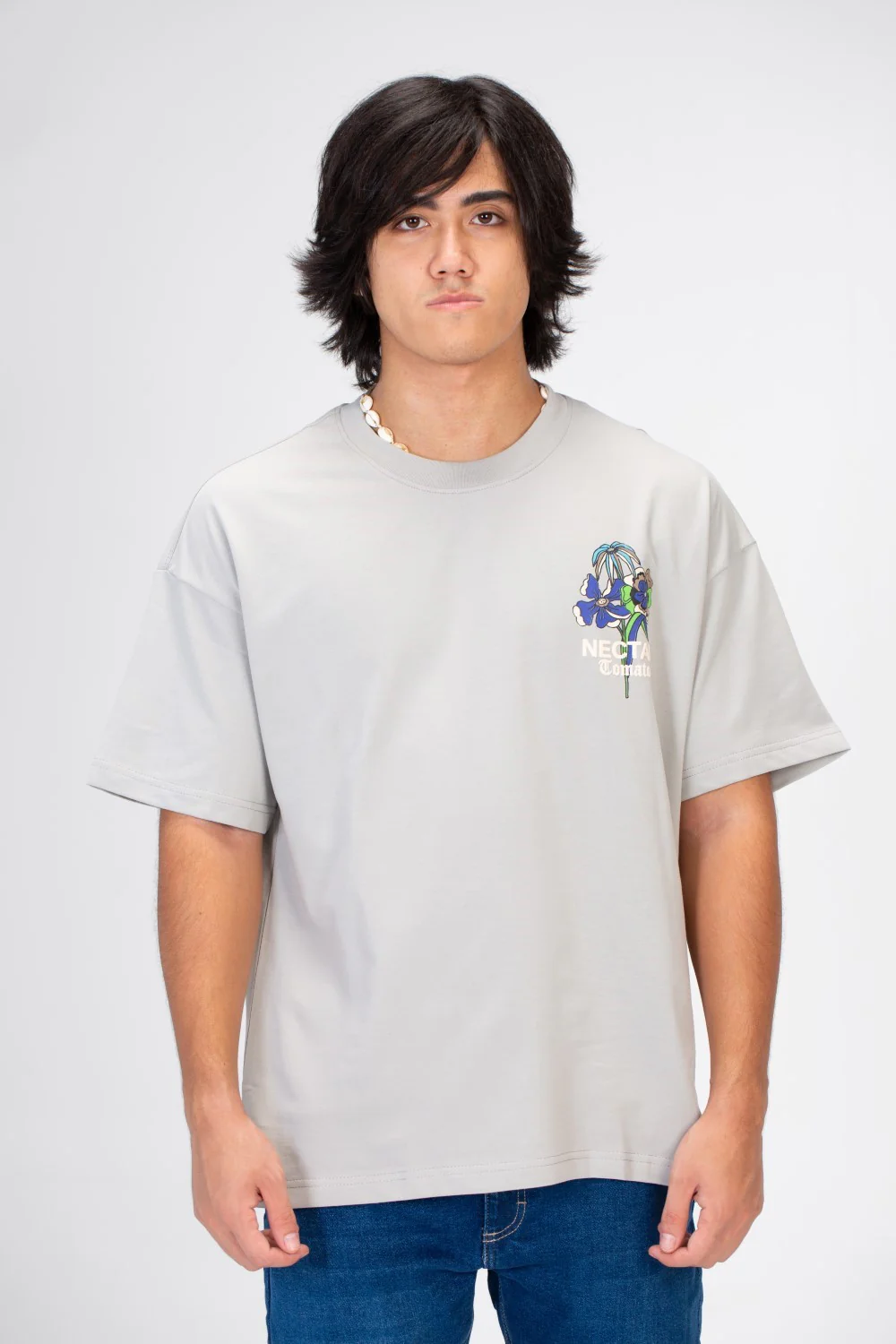 Men's Oversize Round Neck Printed T-shirt With Short Sleeves Single Lycra Material