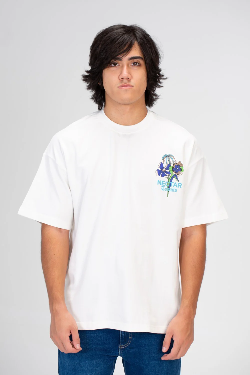 Men's Oversize Round Neck Printed T-shirt With Short Sleeves Single Lycra Material - Image 7