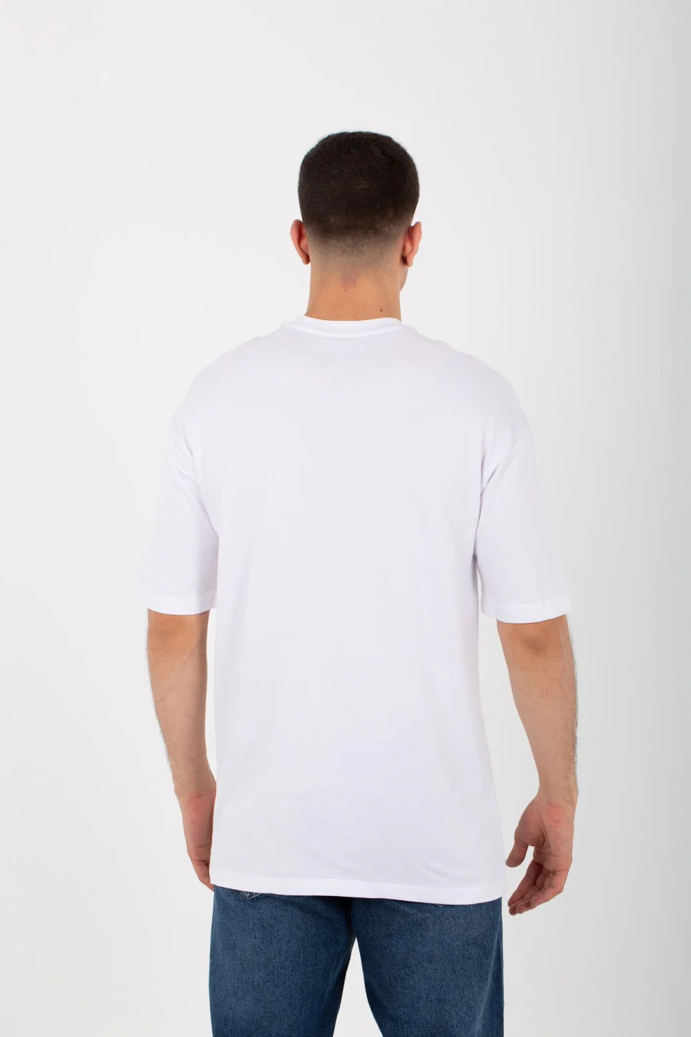 Mens Oversize Round T-shirt Printed With Melton Material - Image 2