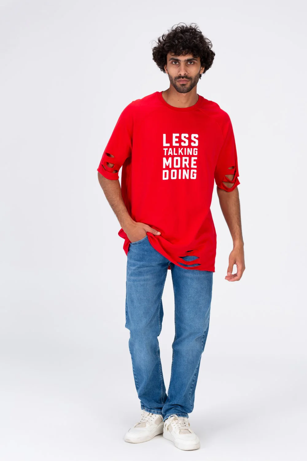 Mens Oversize Short Sleeved T-shirt Made Of Summer Melton Material - Image 7