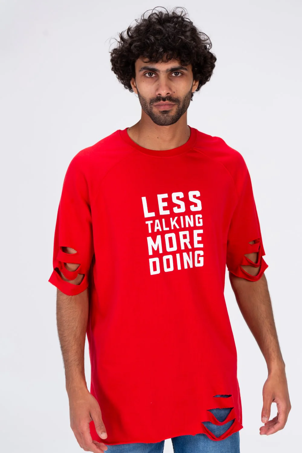 Mens Oversize Short Sleeved T-shirt Made Of Summer Melton Material - Image 9