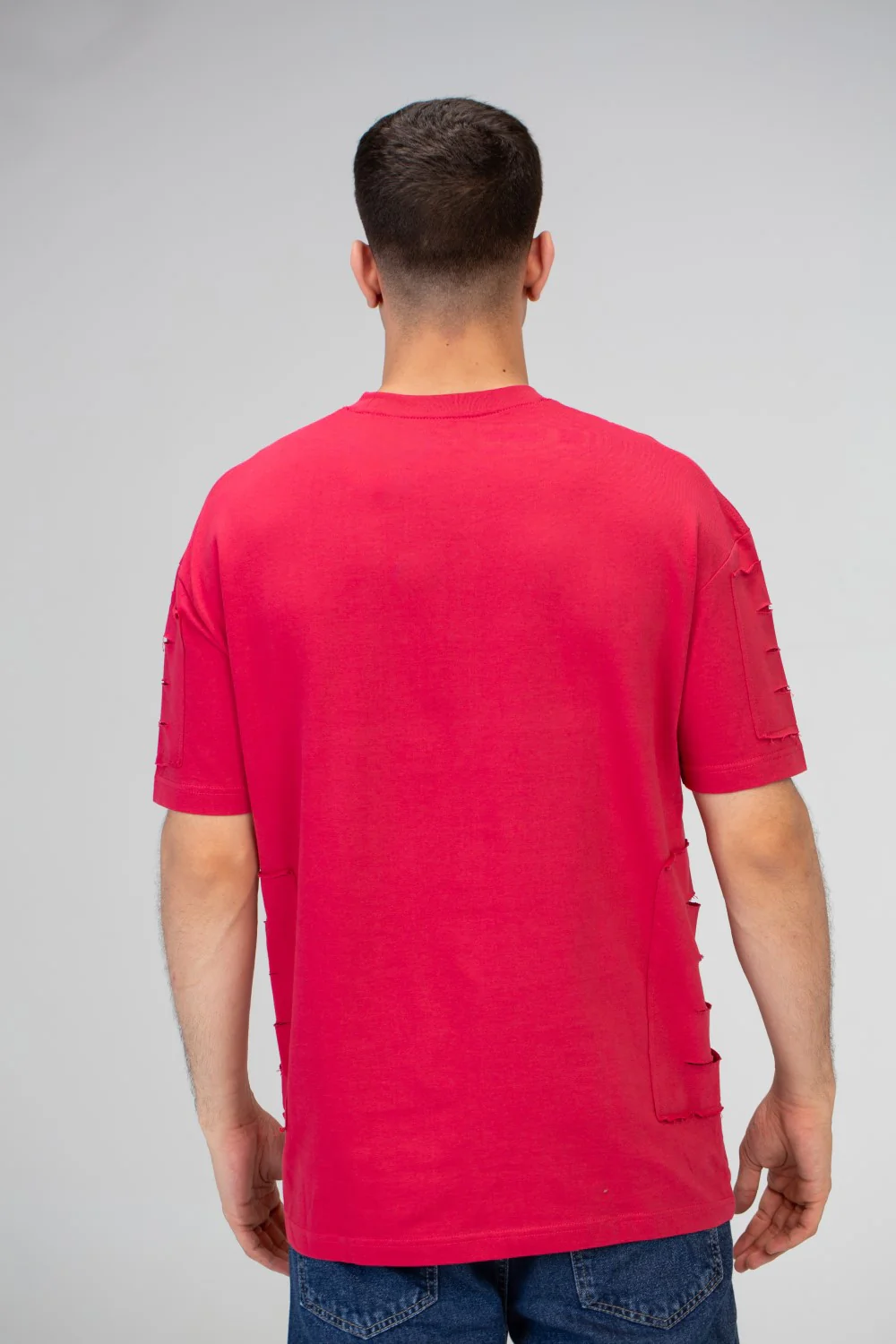 Mens Oversize Short Sleeves T-shirt With Round Neck And Milton Material - Image 11