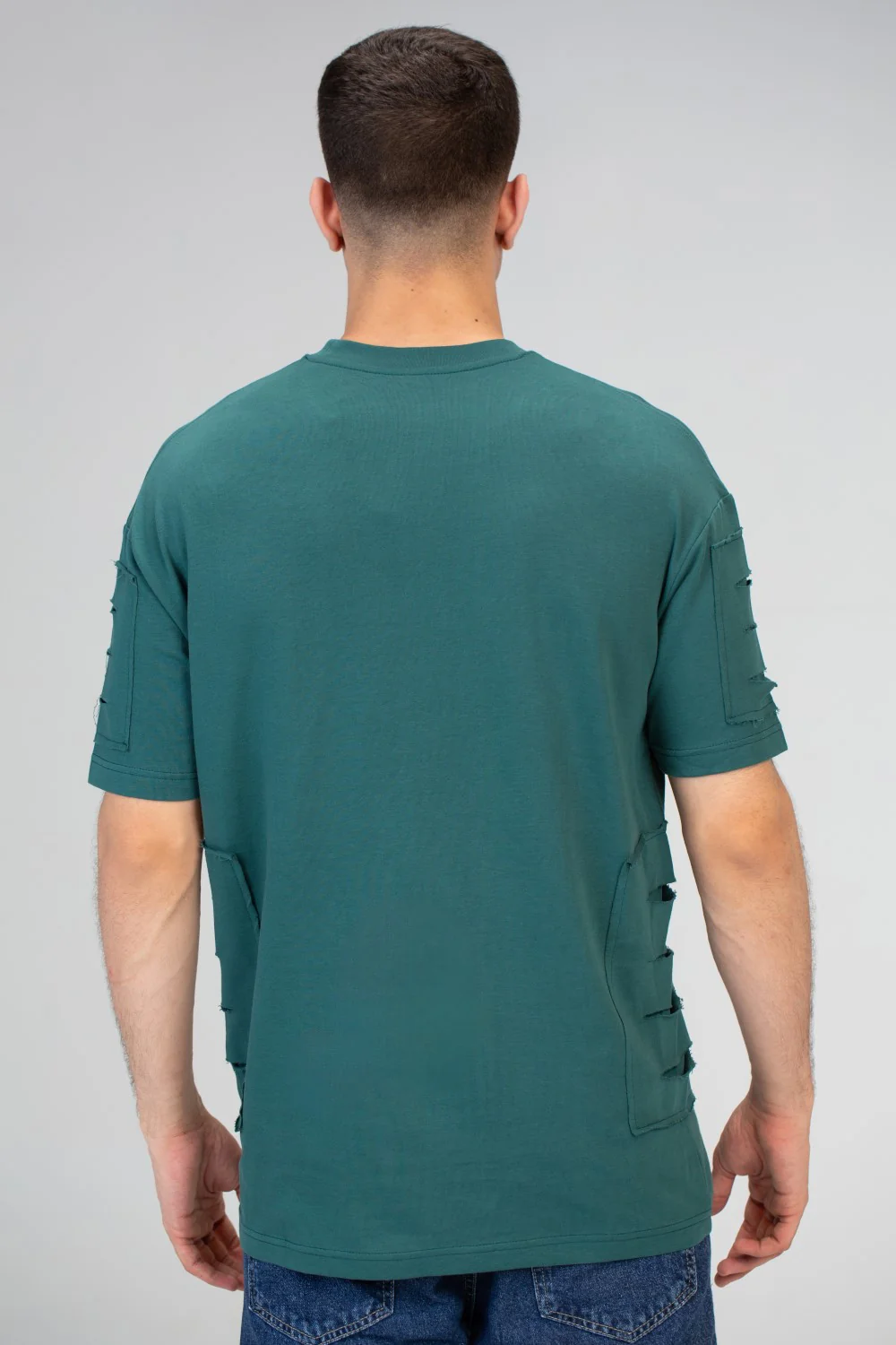 Mens Oversize Short Sleeves T-shirt With Round Neck And Milton Material - Image 2