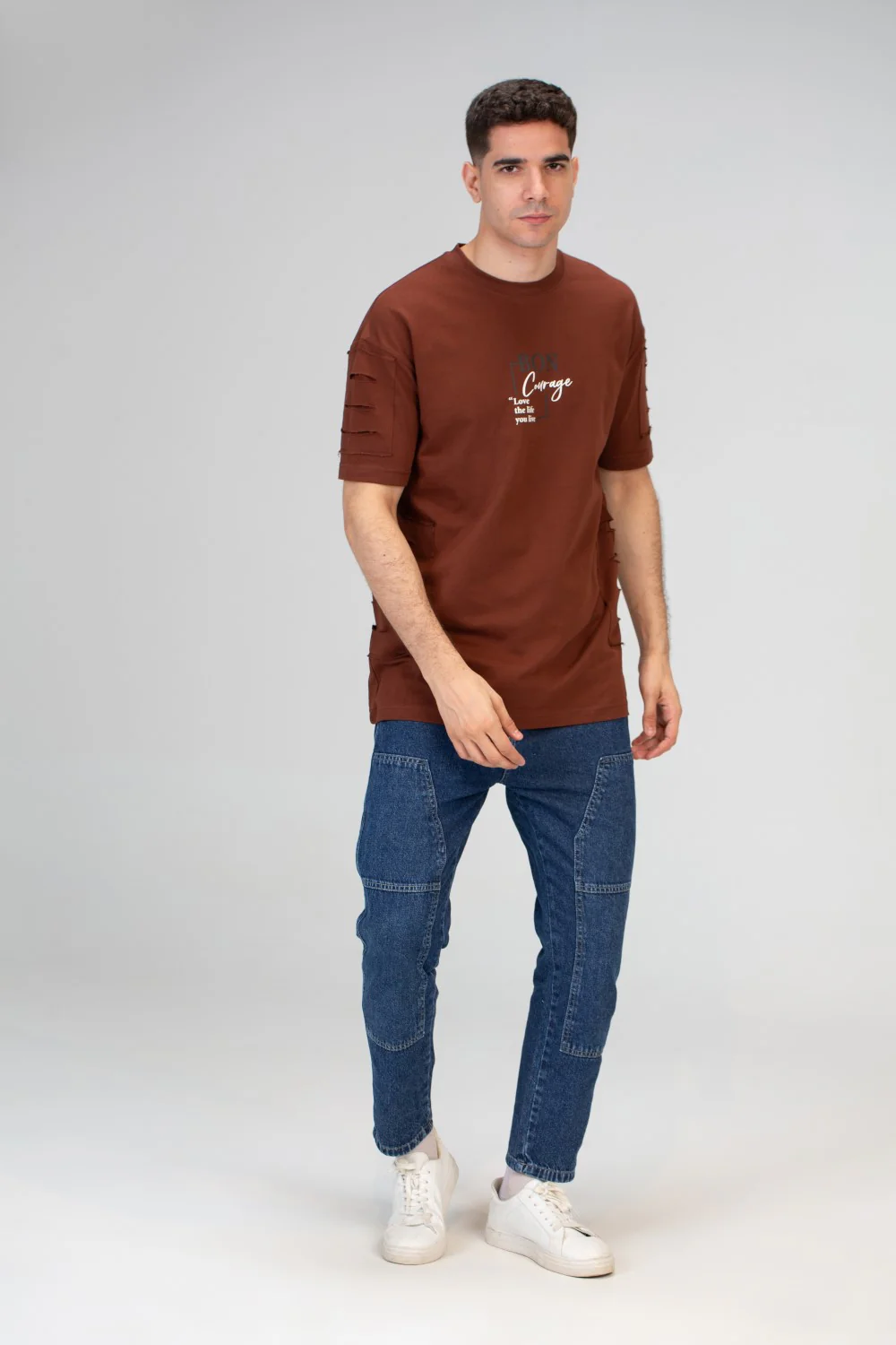 Mens Oversize Short Sleeves T-shirt With Round Neck And Milton Material - Image 4