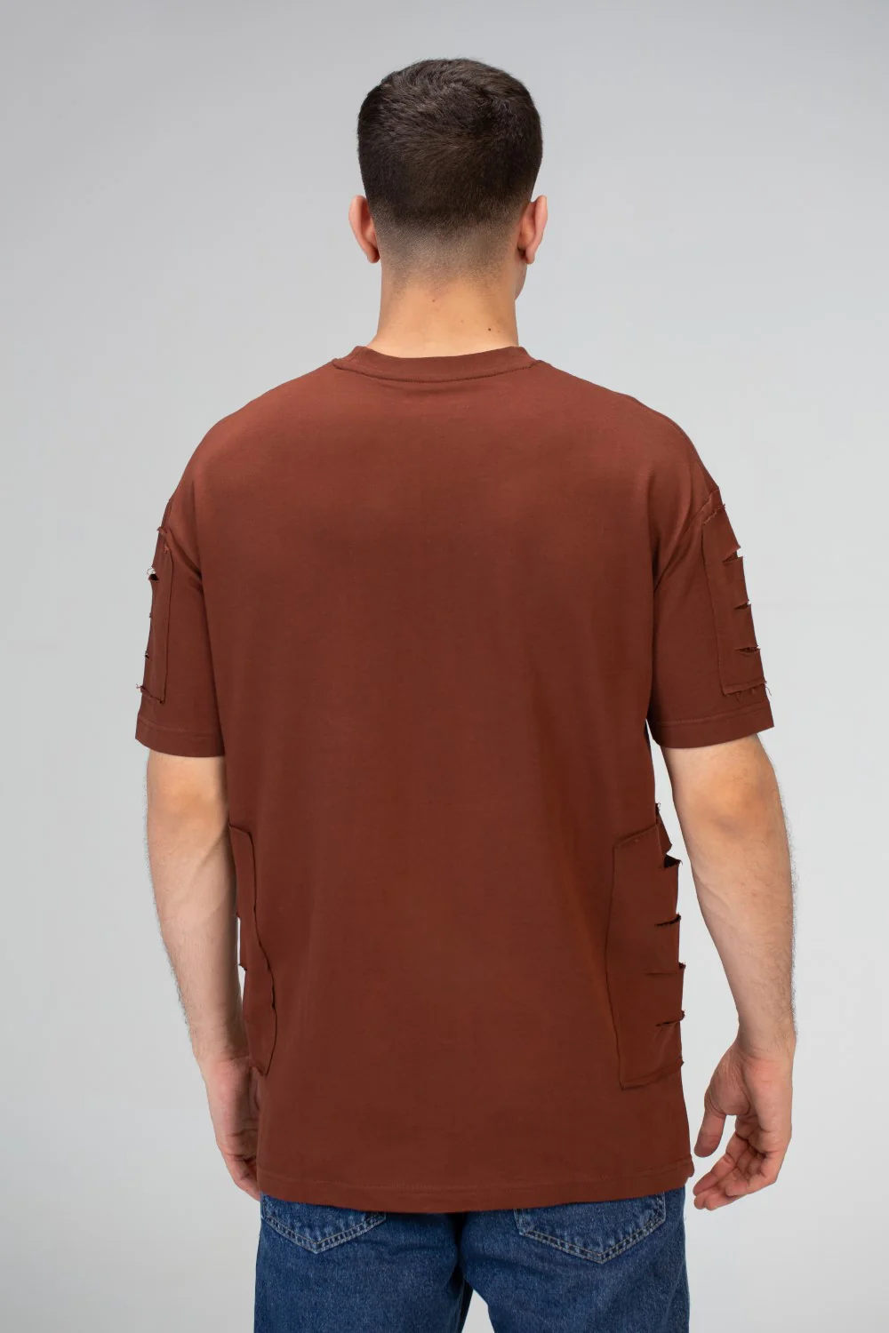 Mens Oversize Short Sleeves T-shirt With Round Neck And Milton Material - Image 5