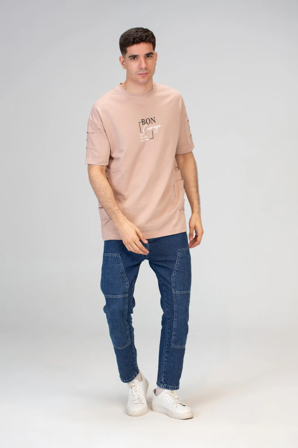 Mens Oversize Short Sleeves T-shirt With Round Neck And Milton Material - Image 7