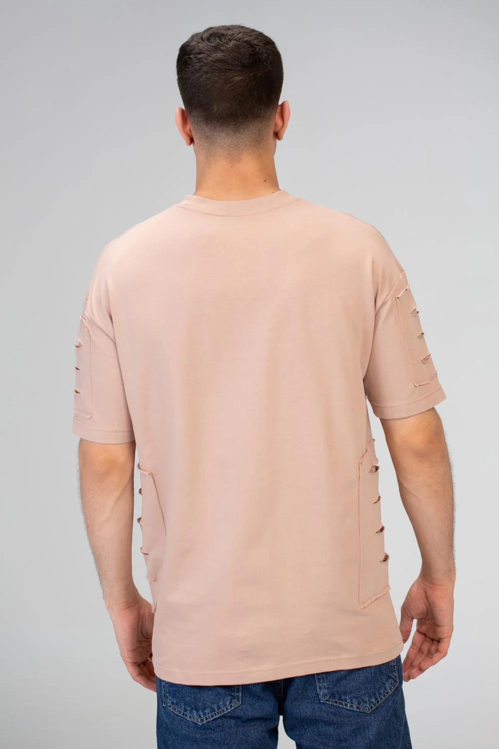 Mens Oversize Short Sleeves T-shirt With Round Neck And Milton Material - Image 8