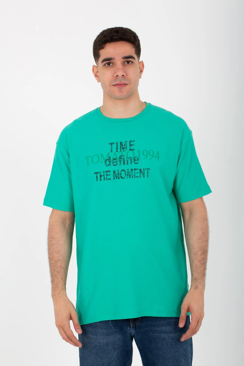 Mens Oversize T-shirt Printed On The Front And Back With A Round Neck - Image 6