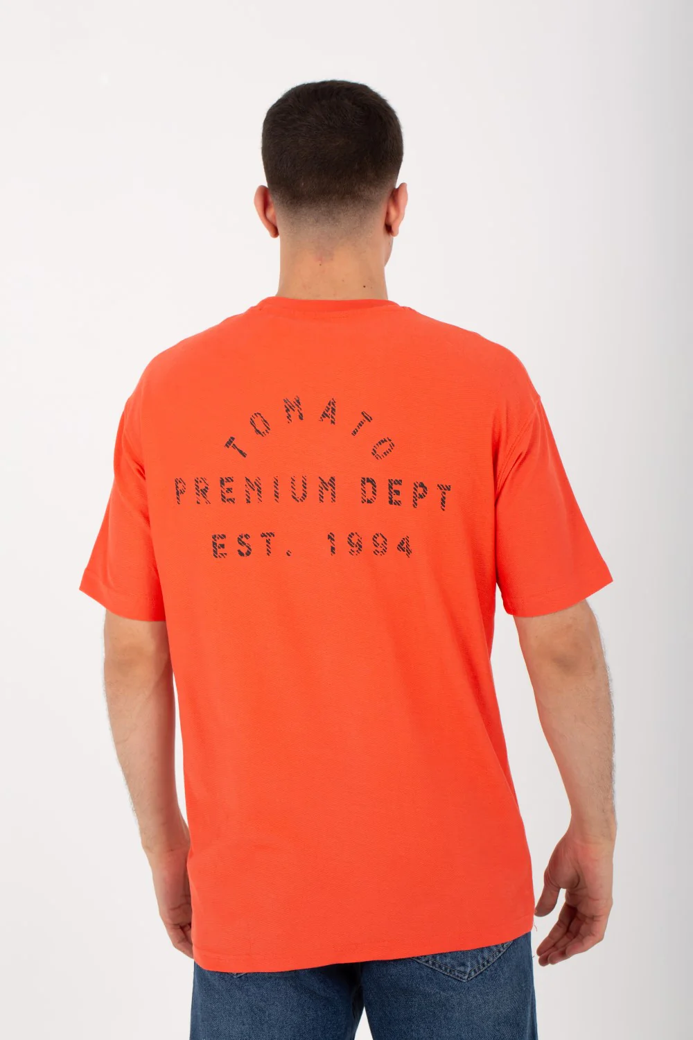 Mens Oversize T-shirt Printed On The Front And Back With A Round Neck - Image 8