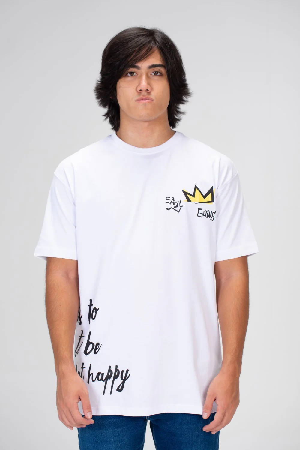 Men's Oversize T-shirt With A Round Neck And A Print On The Front And Back