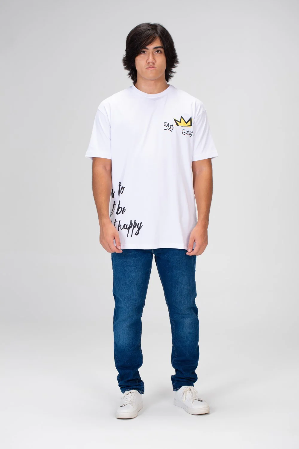 Men's Oversize T-shirt With A Round Neck And A Print On The Front And Back - Image 3