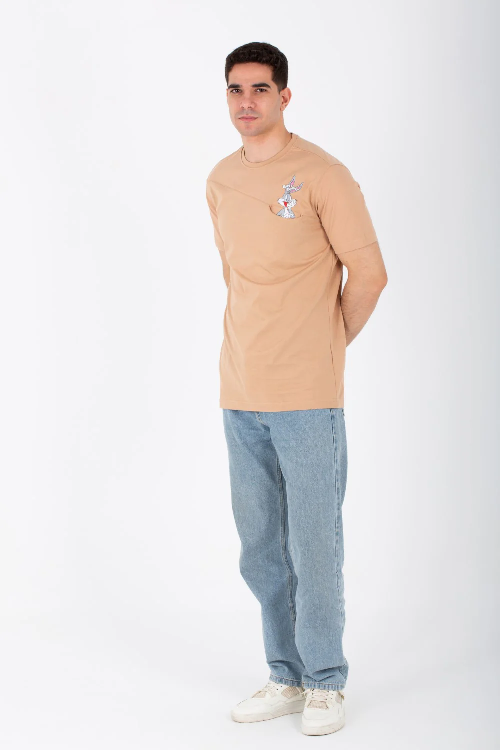 Mens Oversize T-shirt With A Round Neck And A Rabbit Print On The Front - Image 3
