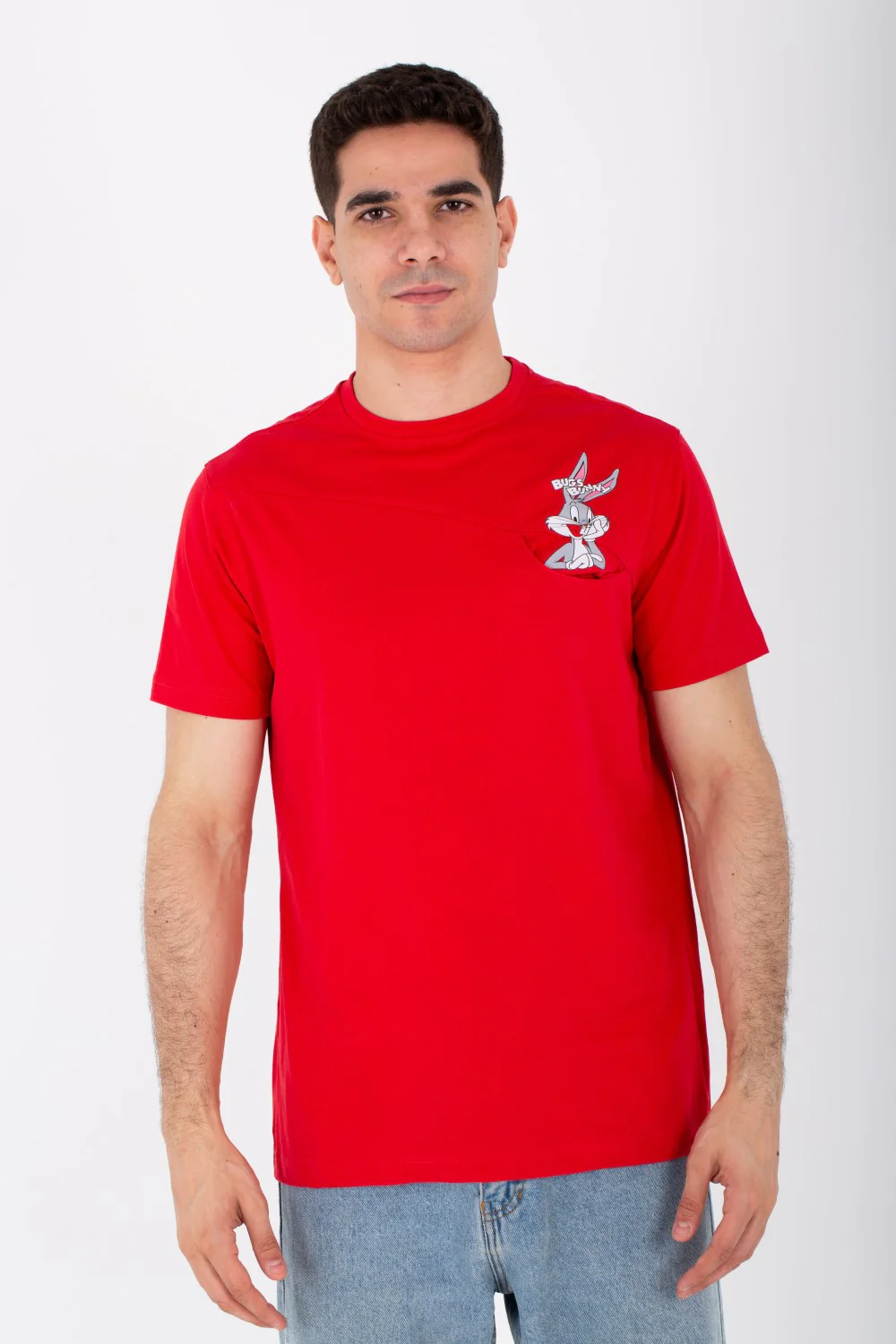 Mens Oversize T-shirt With A Round Neck And A Rabbit Print On The Front - Image 7