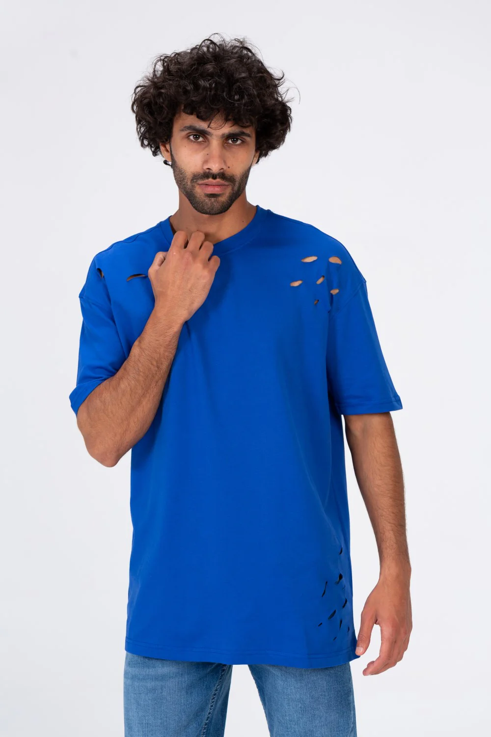 Mens Oversize T-shirt With Short Sleeves And A Round Neck - Image 3