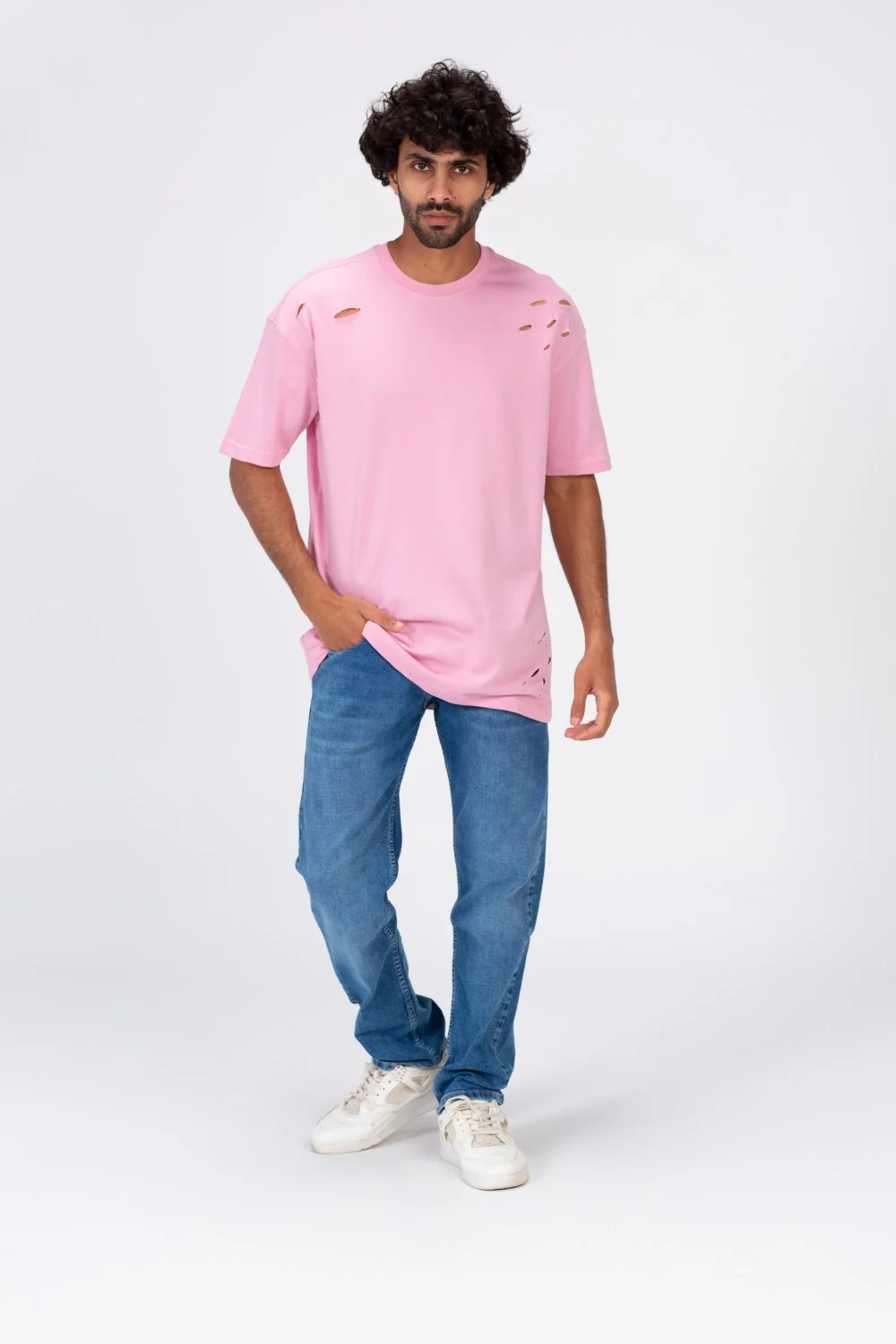 Mens Oversize T-shirt With Short Sleeves And A Round Neck - Image 7