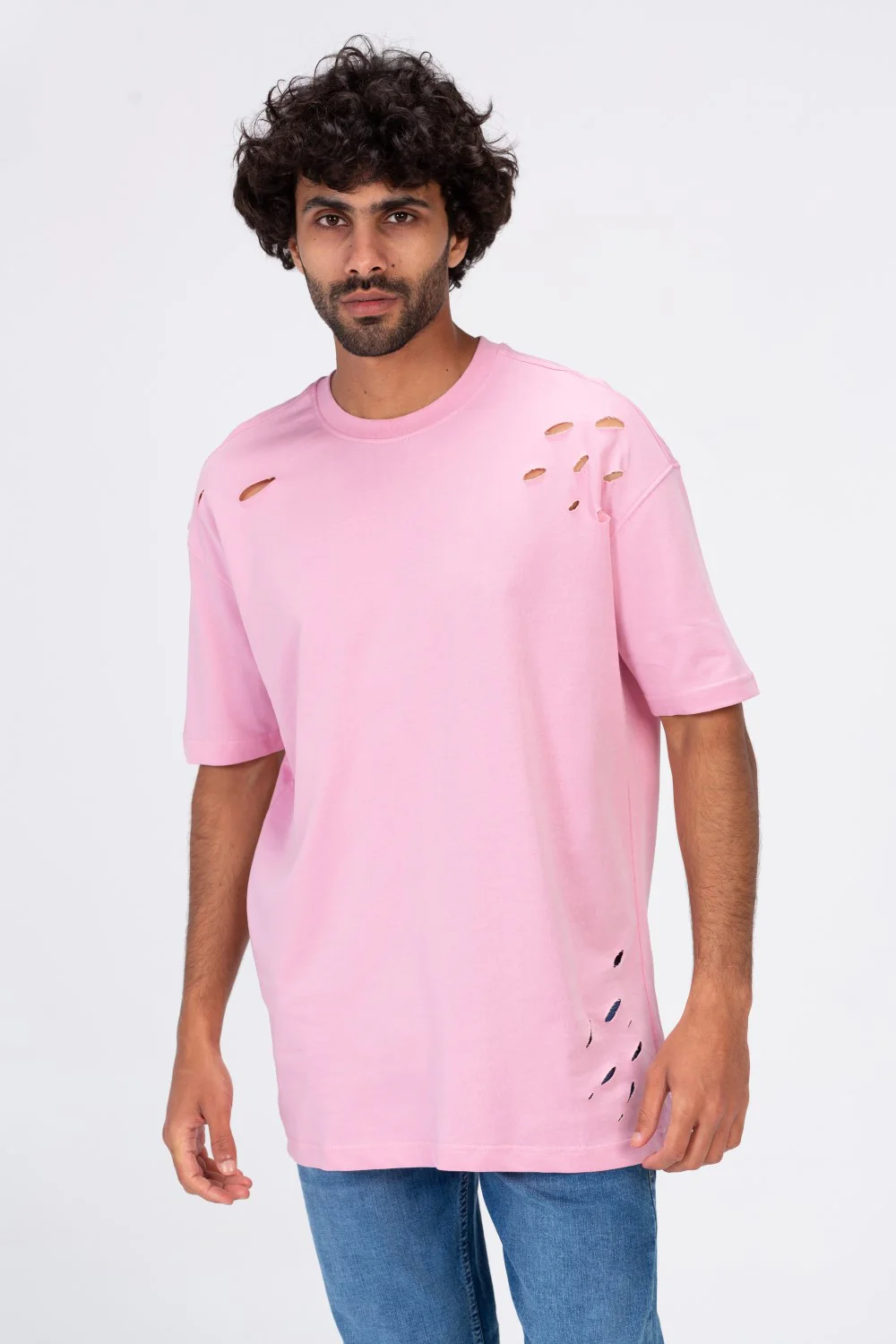 Mens Oversize T-shirt With Short Sleeves And A Round Neck - Image 9