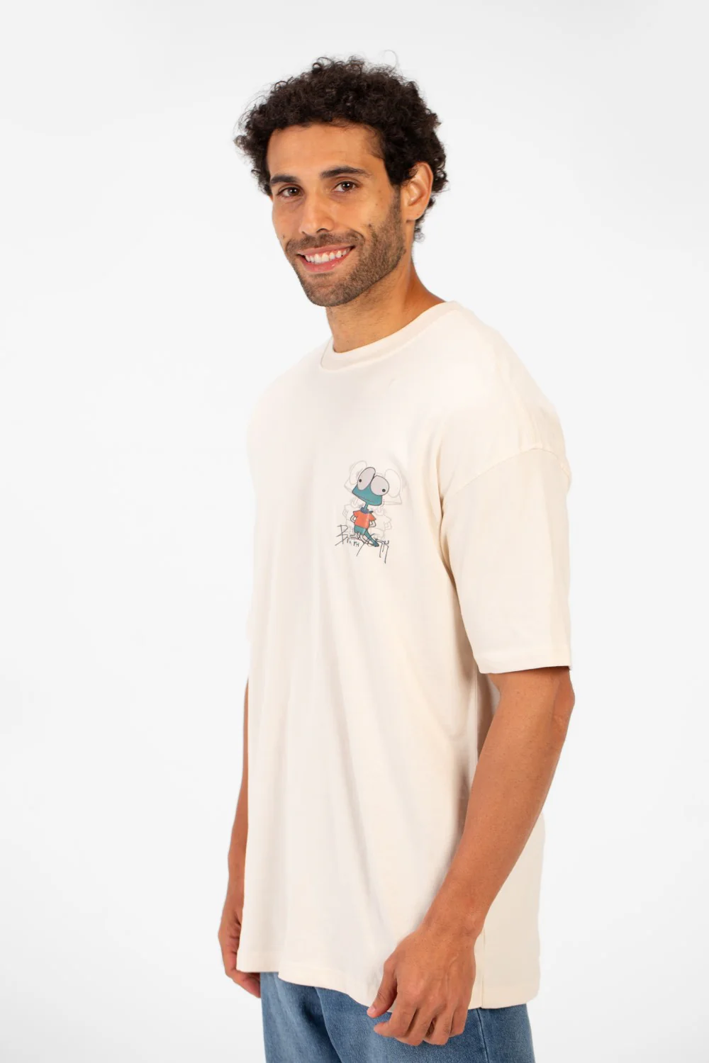Men's Oversized Crew Neck Graphic Print Short Sleeve T-shirt - Image 3
