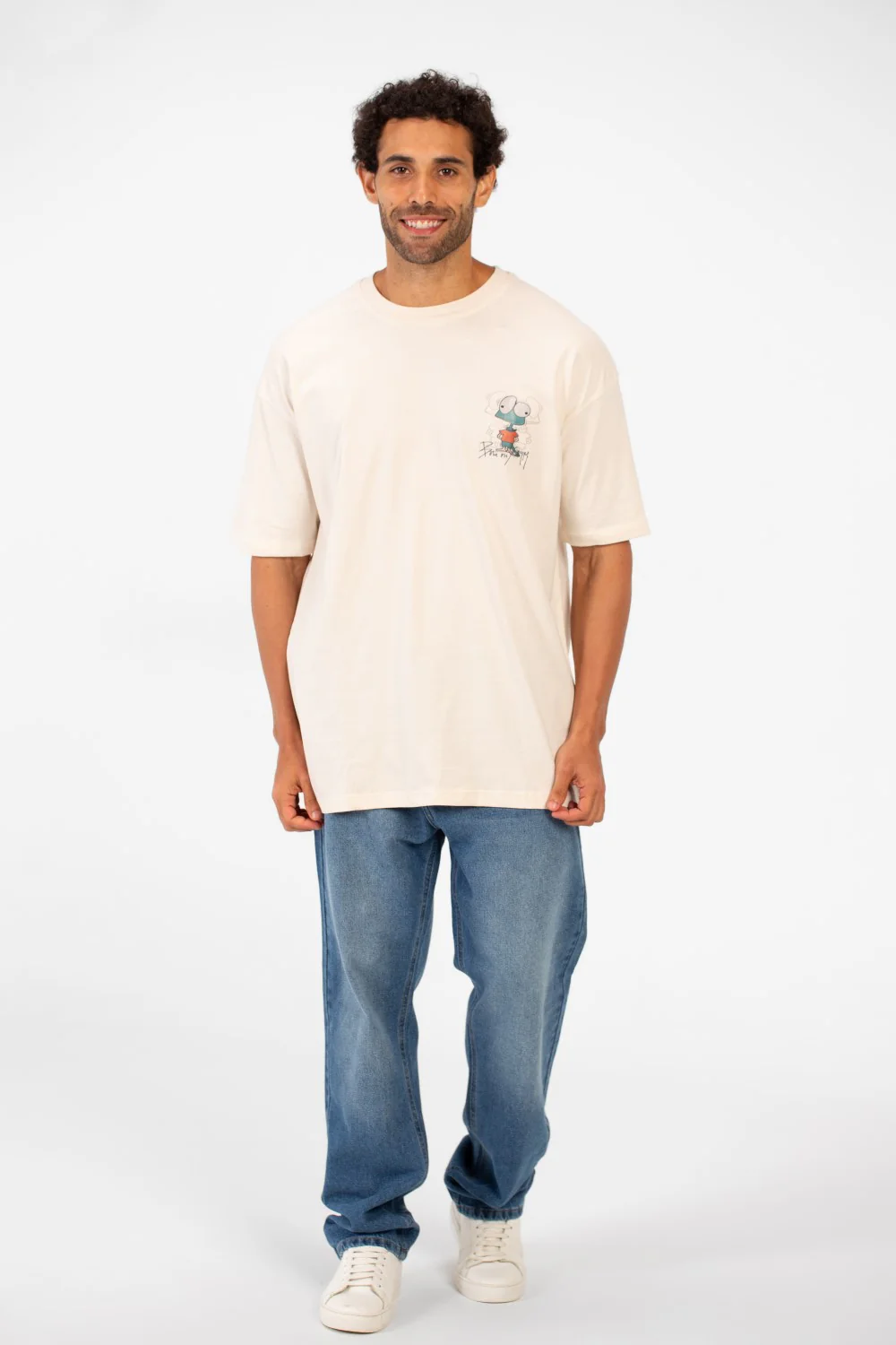 Men's Oversized Crew Neck Graphic Print Short Sleeve T-shirt - Image 4