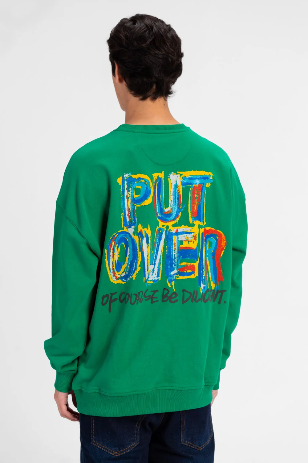 Men's Oversized Crew Neck Printed Sweatshirt - Image 10