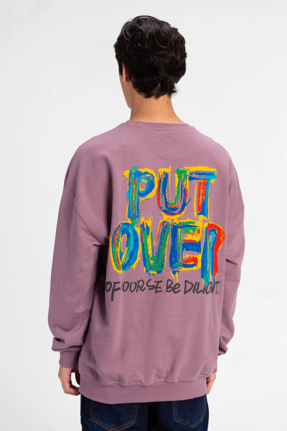 Men's Oversized Crew Neck Printed Sweatshirt - Image 6
