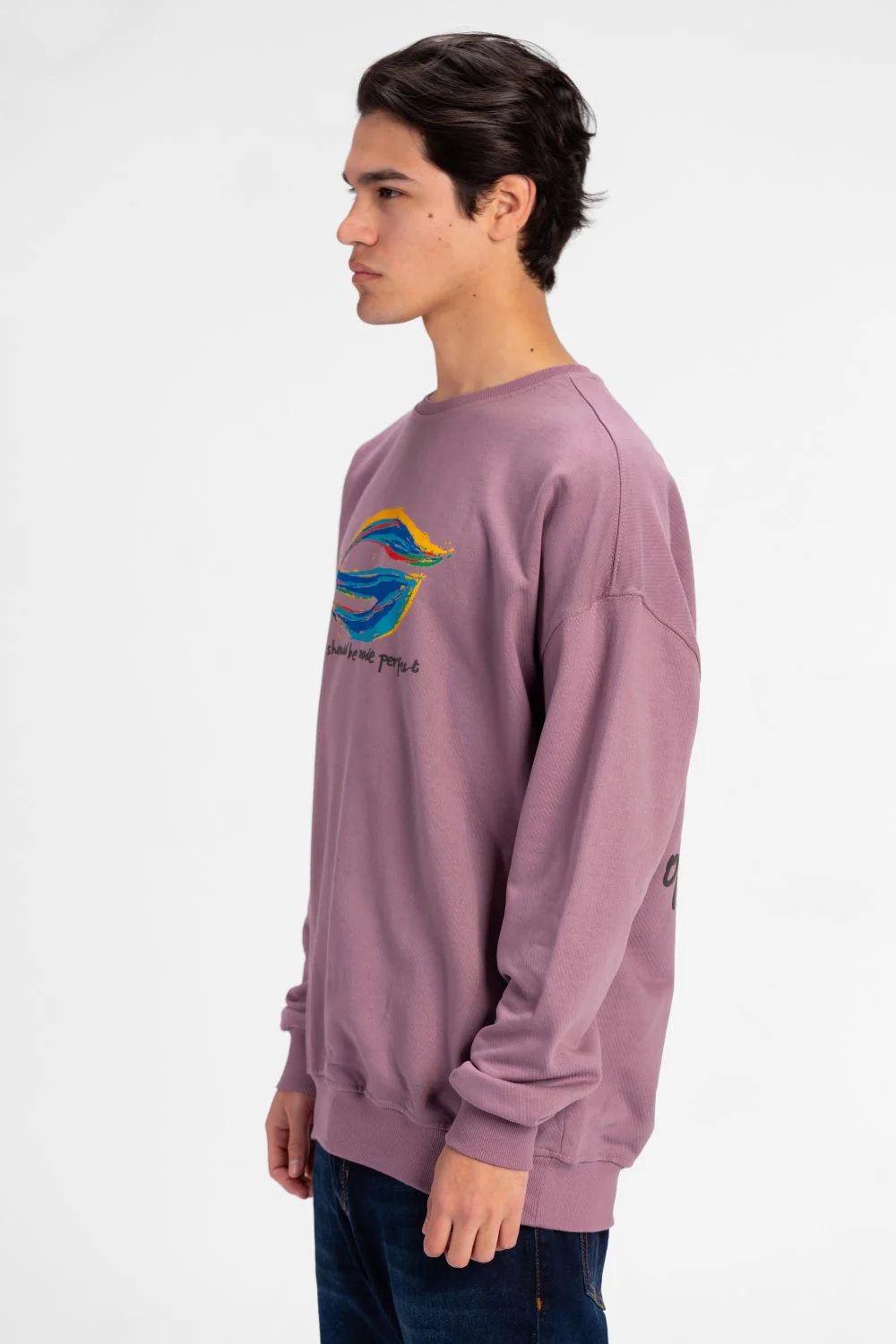 Men's Oversized Crew Neck Printed Sweatshirt - Image 7