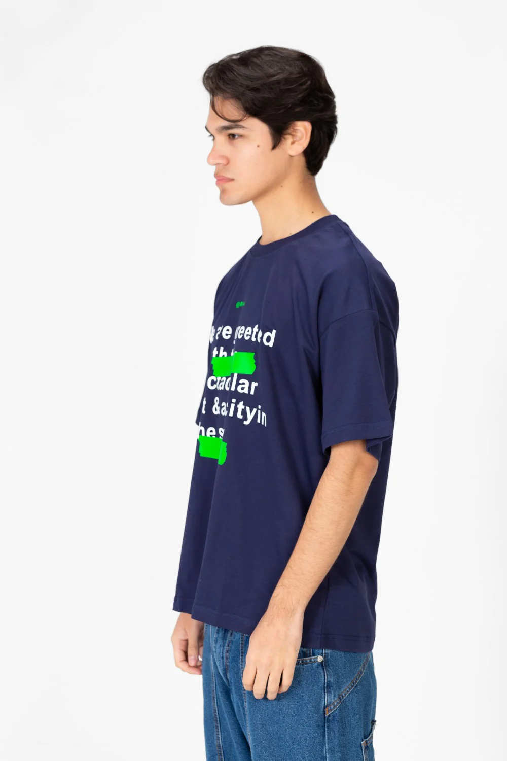 Men's Oversized Crew Neck Printed T-Shirt - Image 11