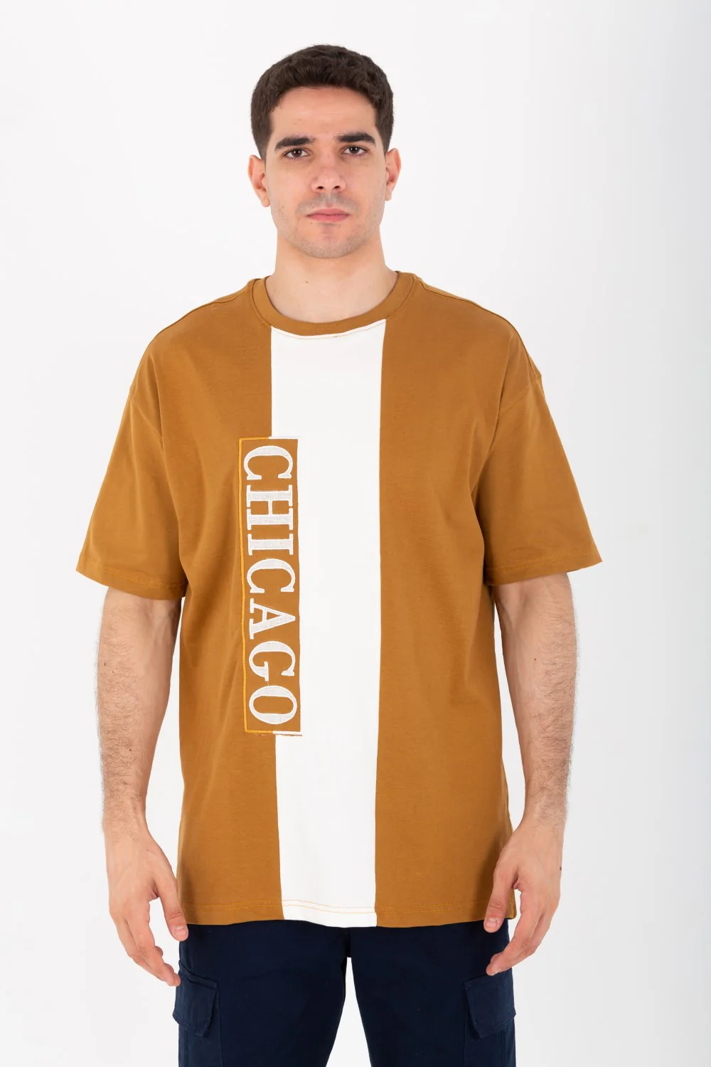 Mens Oversized Crew Neck T-shirt With Breathable Fabric - Image 7