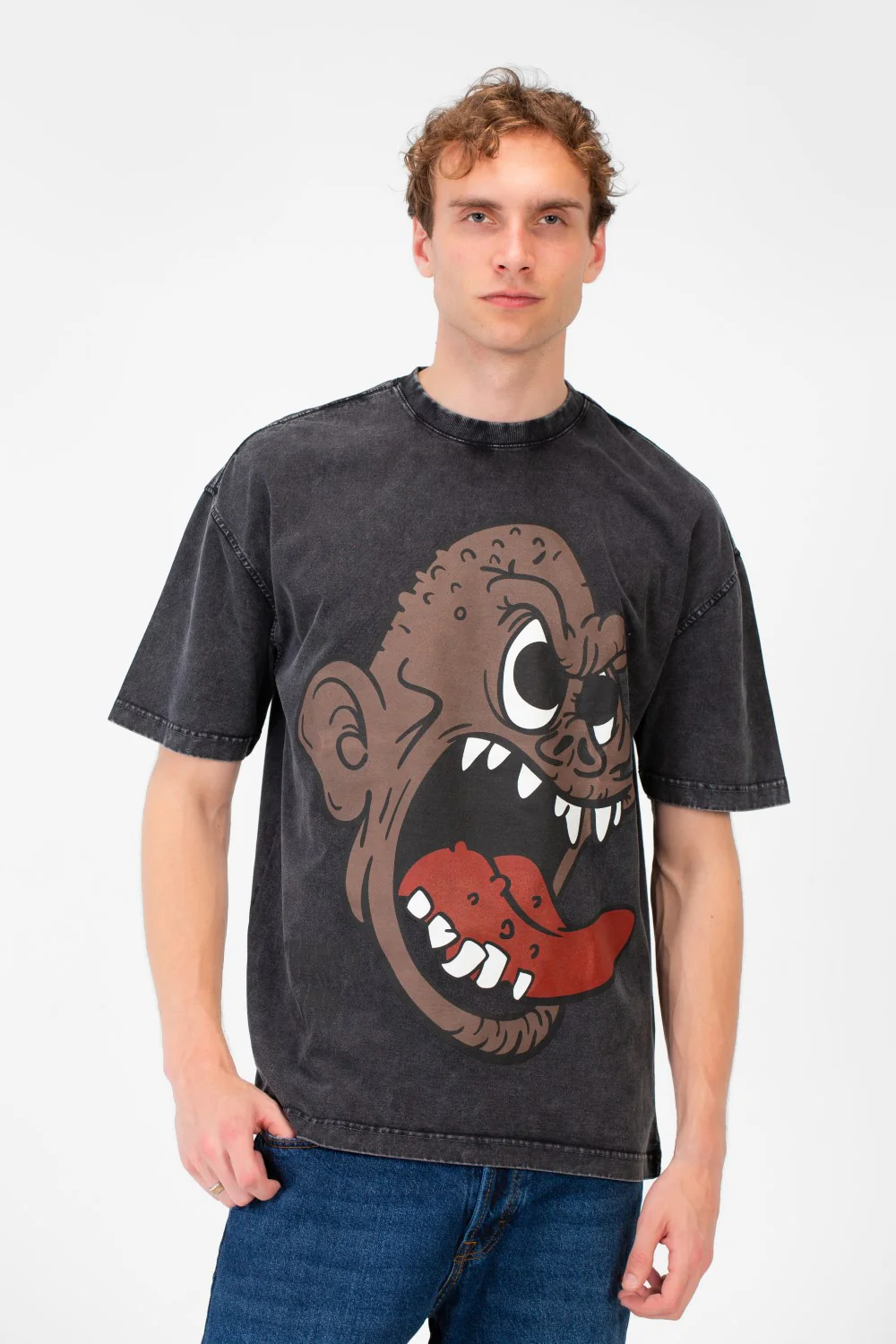Men's Oversized Graphic Print Short Sleeve Crew Neck T-Shirt - Image 5