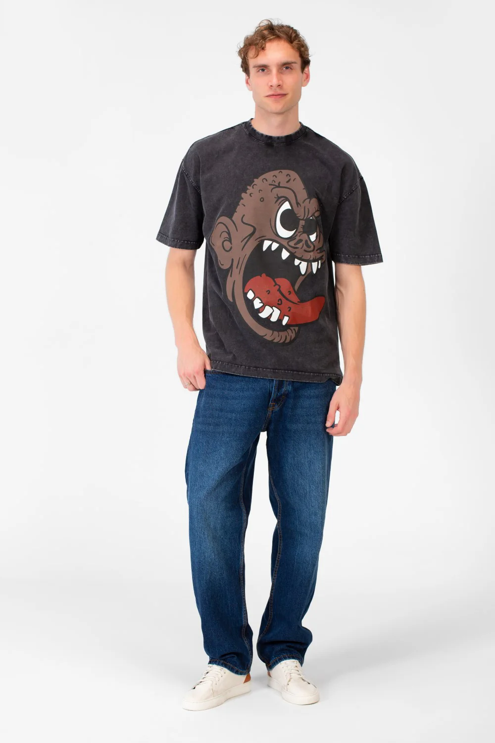Men's Oversized Graphic Print Short Sleeve Crew Neck T-Shirt - Image 8