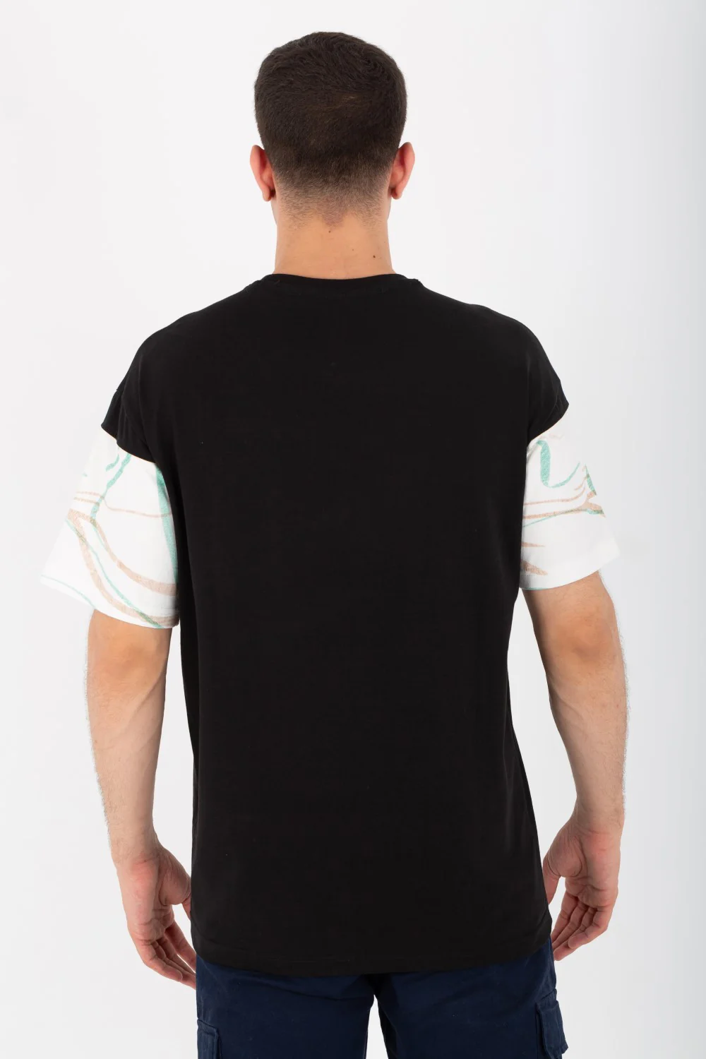 Mens Oversized Half sleeves T-shirt With A Round Neck And A Front Pocket - Image 5