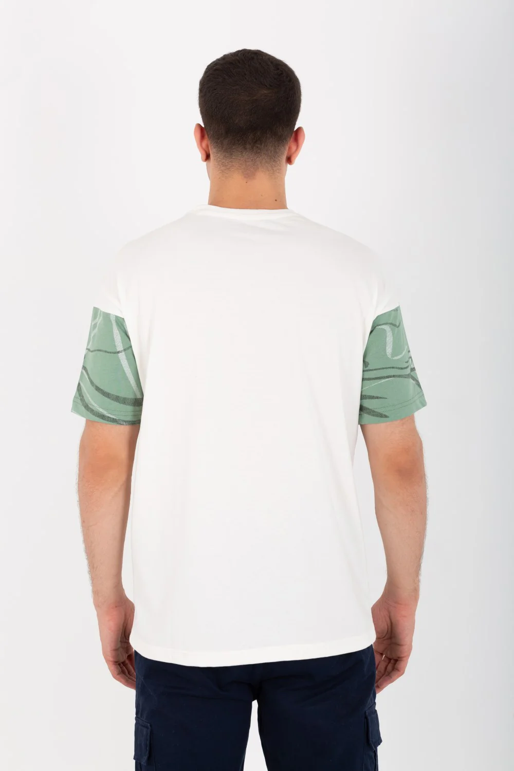 Mens Oversized Half sleeves T-shirt With A Round Neck And A Front Pocket - Image 8