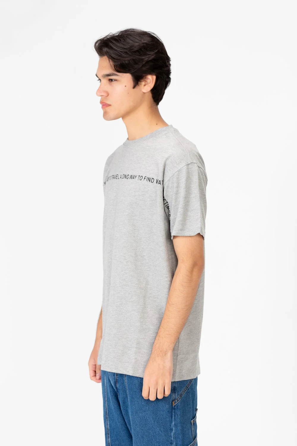 Men's Oversized Half Sleeves T-shirt With Front Text Print - Image 11