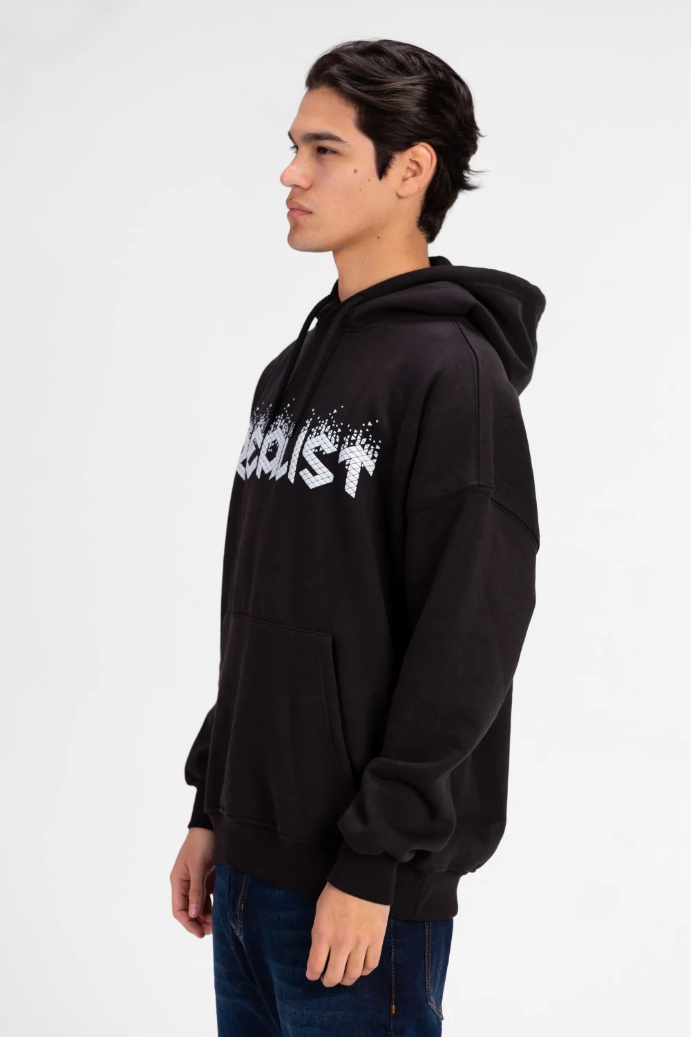 Men's Oversized Hood Sweatshirt With Front Print - Image 3