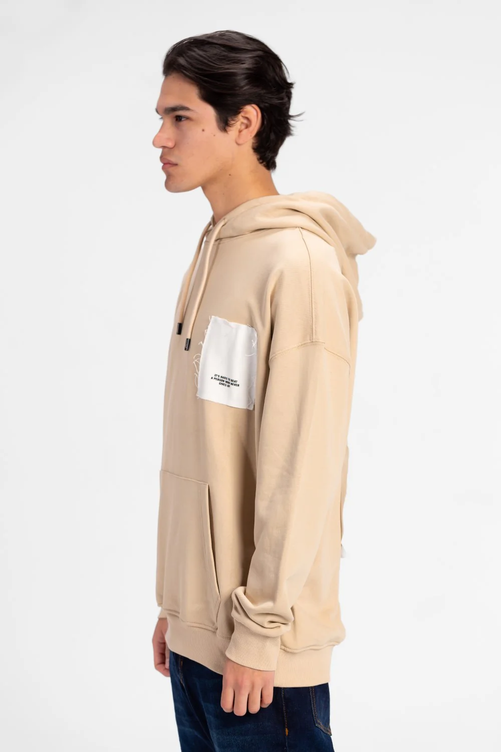 Men's Oversized Hood Sweatshirt With Kangaroo Pocket - Image 3