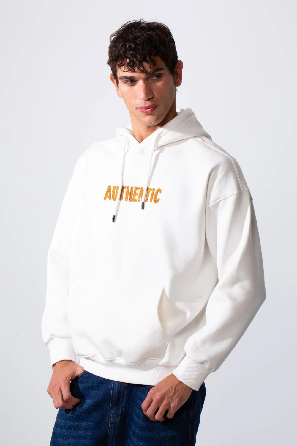 Men's Oversized Melton Printed Hood Sweatshirt - Image 5