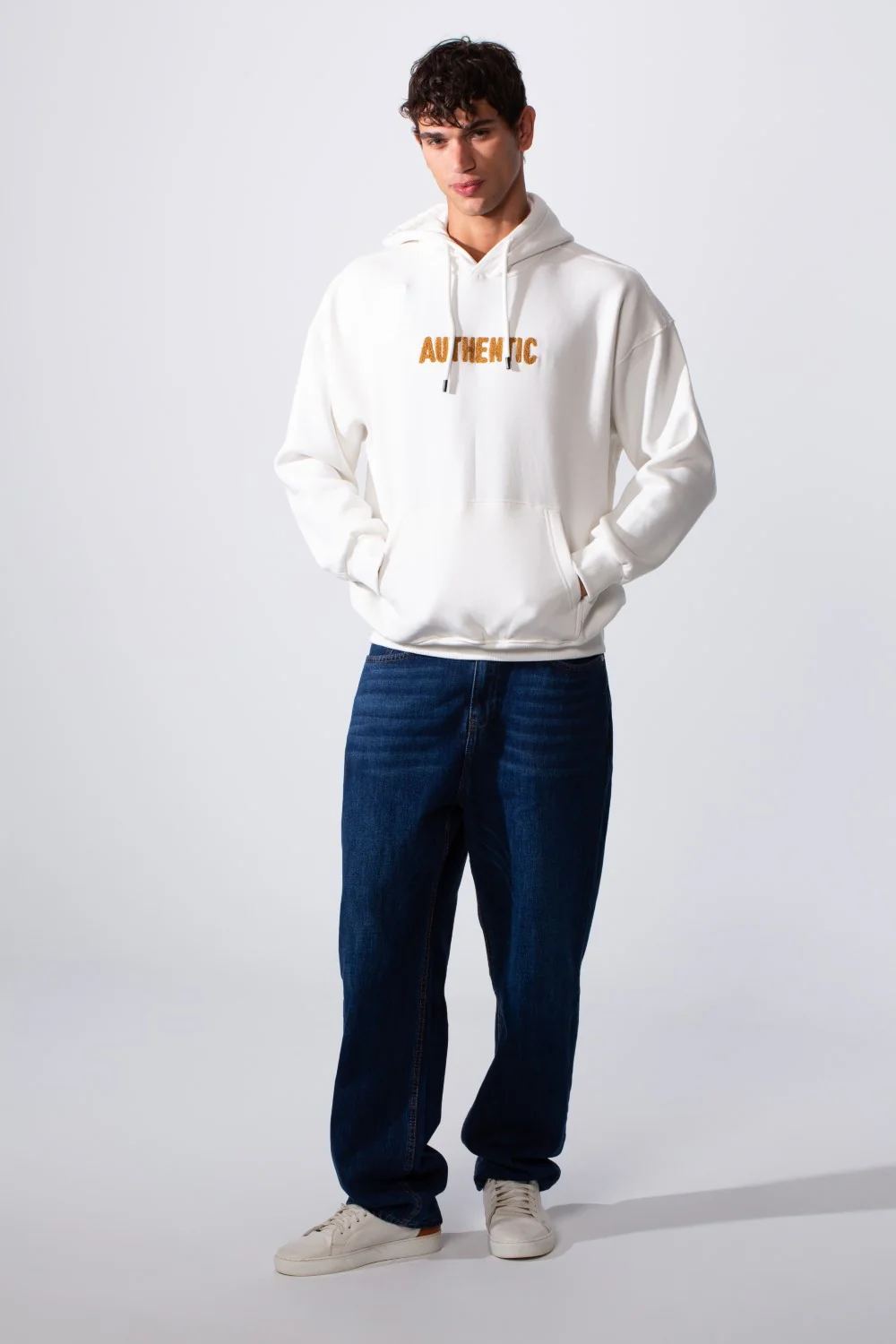 Men's Oversized Melton Printed Hood Sweatshirt - Image 7