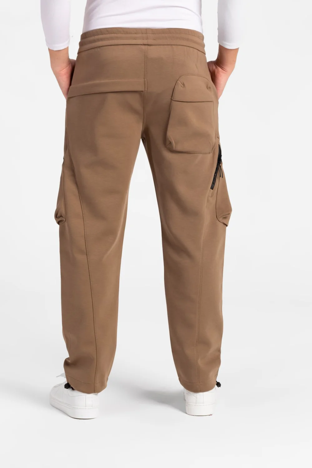Men's Oversized Middle Drawstring Sweatpants With Front Pockets - Image 10