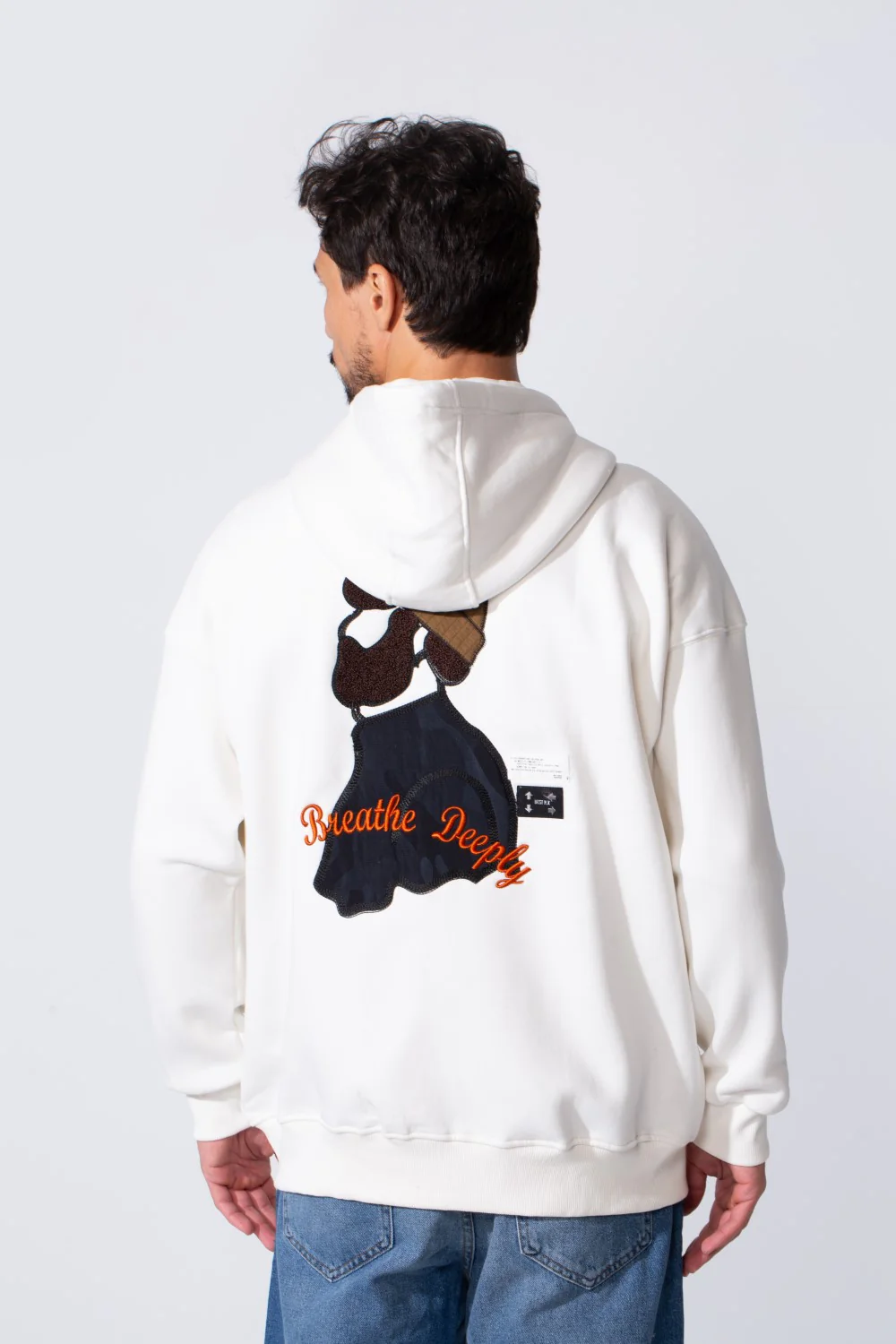 Men's Oversized Milton Zip-Up Sweatshirt With Back Print And Hood - Image 10