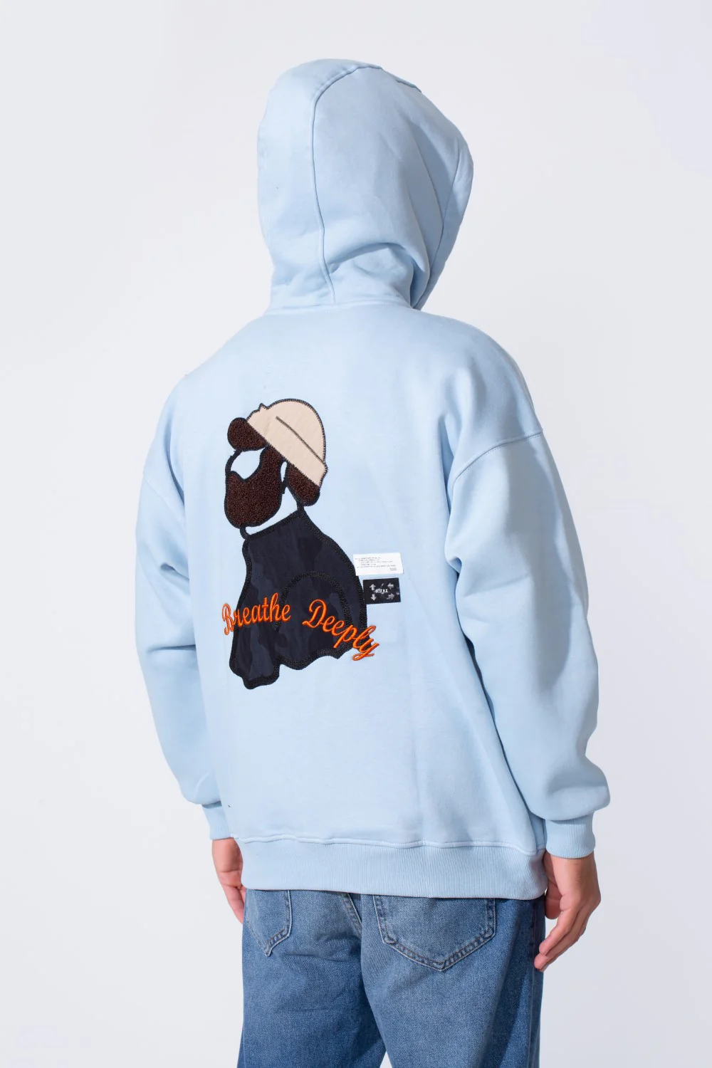 Men's Oversized Milton Zip-Up Sweatshirt With Back Print And Hood - Image 2