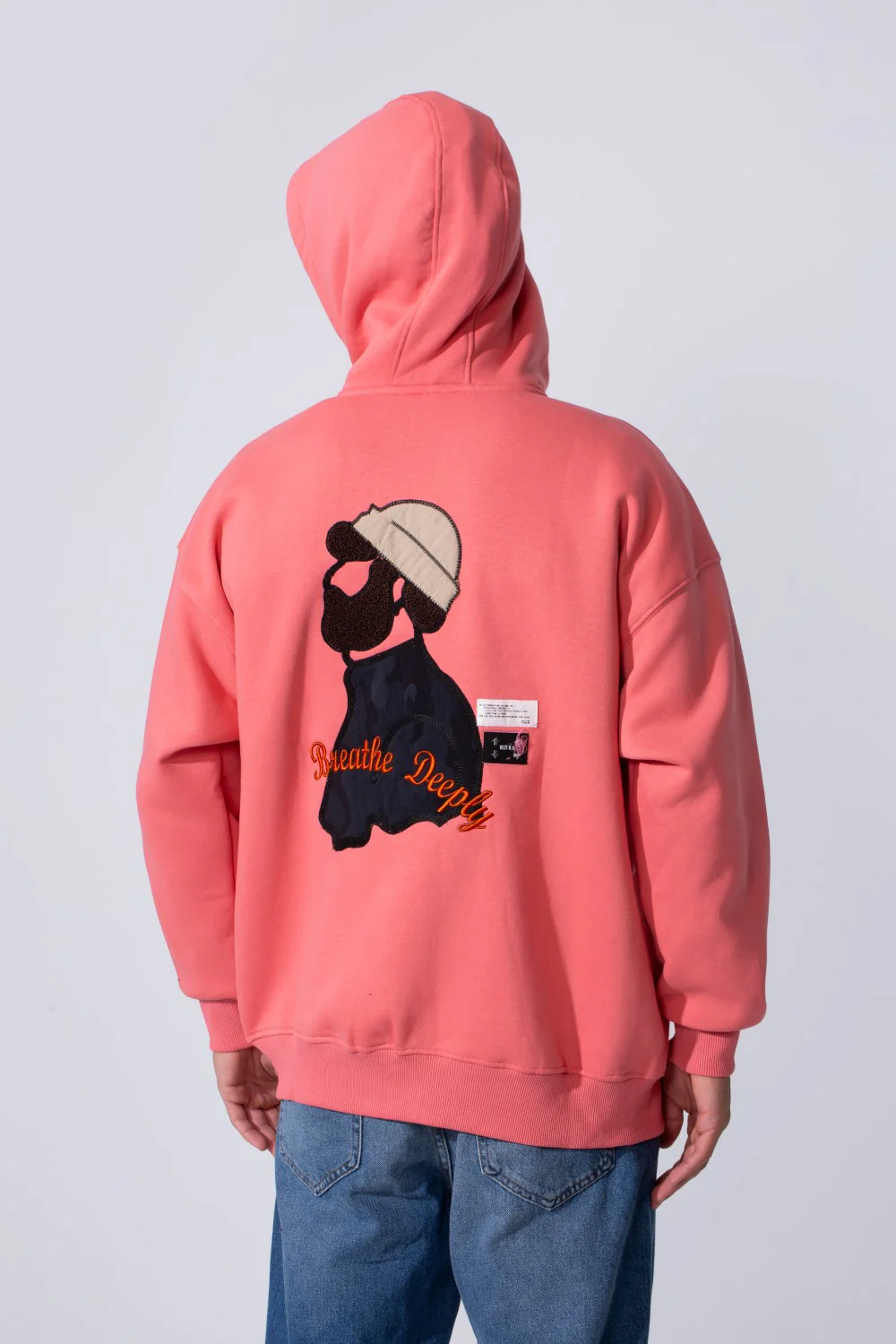 Men's Oversized Milton Zip-Up Sweatshirt With Back Print And Hood - Image 6