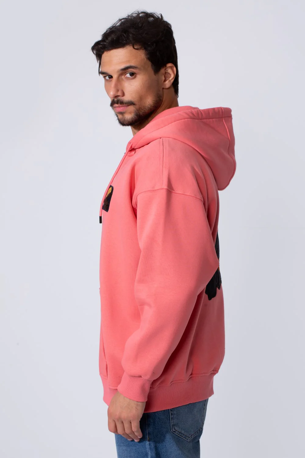 Men's Oversized Milton Zip-Up Sweatshirt With Back Print And Hood - Image 7