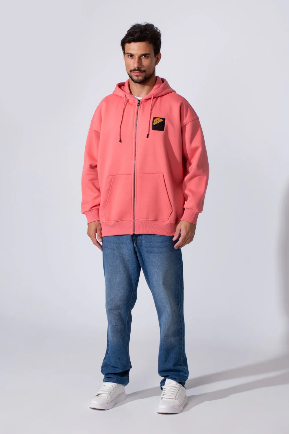 Men's Oversized Milton Zip-Up Sweatshirt With Back Print And Hood - Image 8