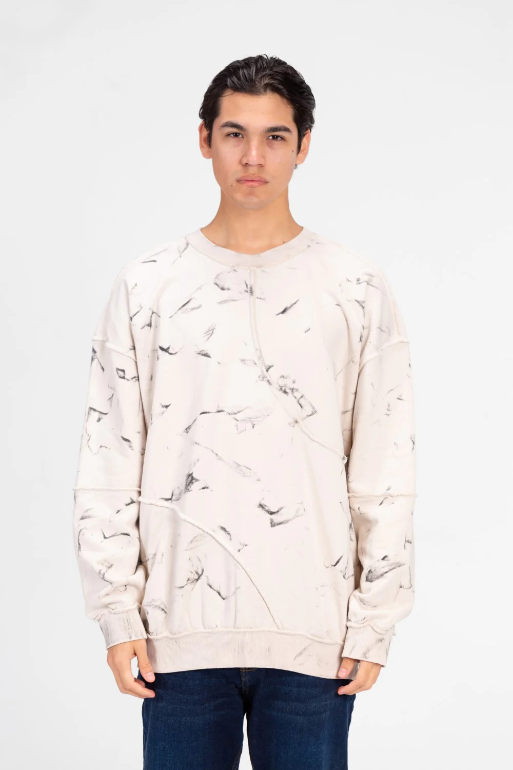 Men's Oversized Printed Crew Neck Sweatshirt - Image 5