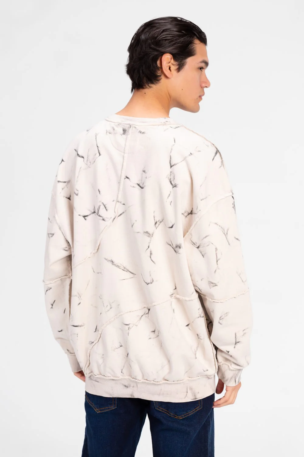 Men's Oversized Printed Crew Neck Sweatshirt - Image 6