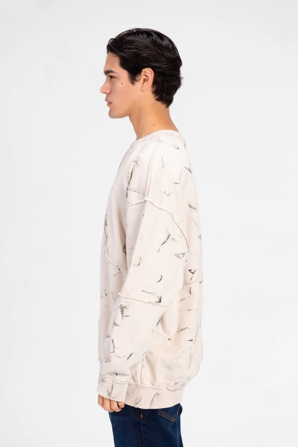 Men's Oversized Printed Crew Neck Sweatshirt - Image 7