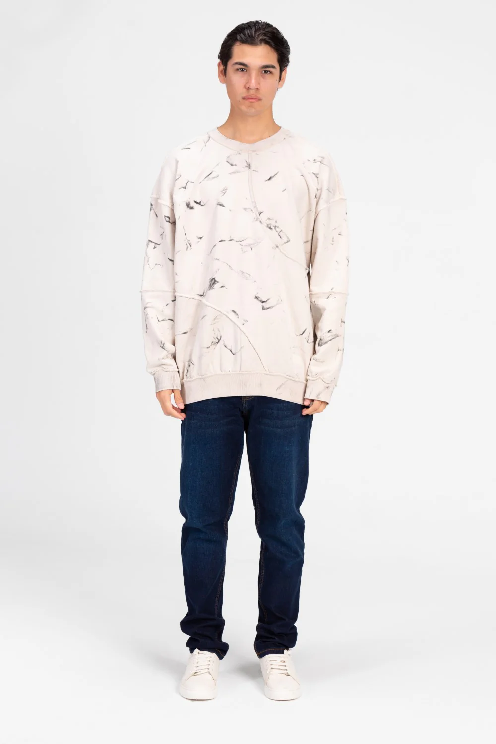 Men's Oversized Printed Crew Neck Sweatshirt - Image 8