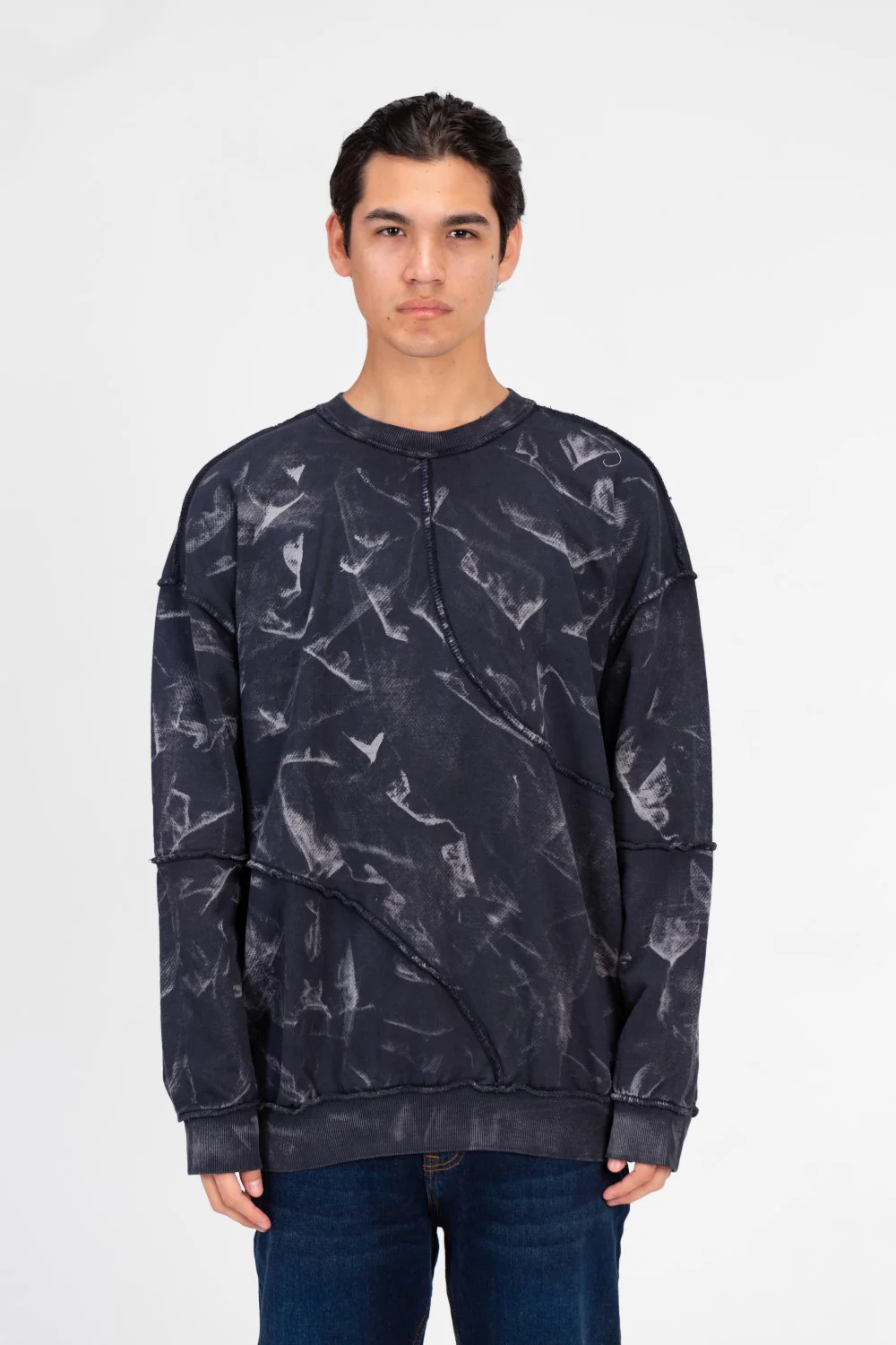 Men's Oversized Printed Crew Neck Sweatshirt - Image 9