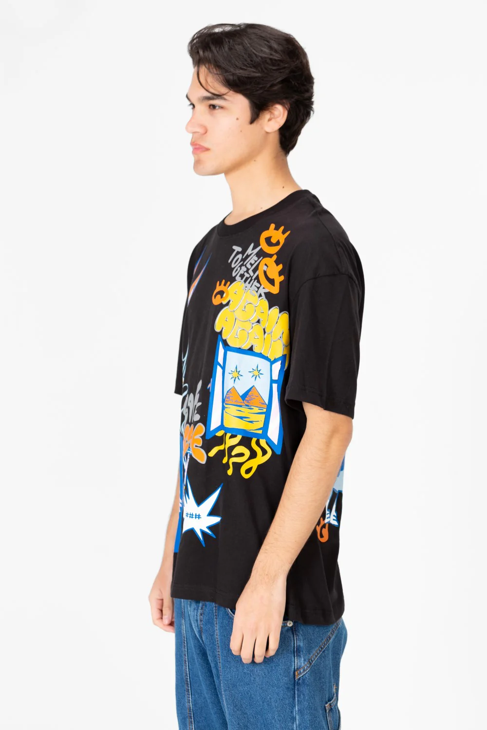 Men's Oversized Printed Crew Neck T-Shirt - Image 3