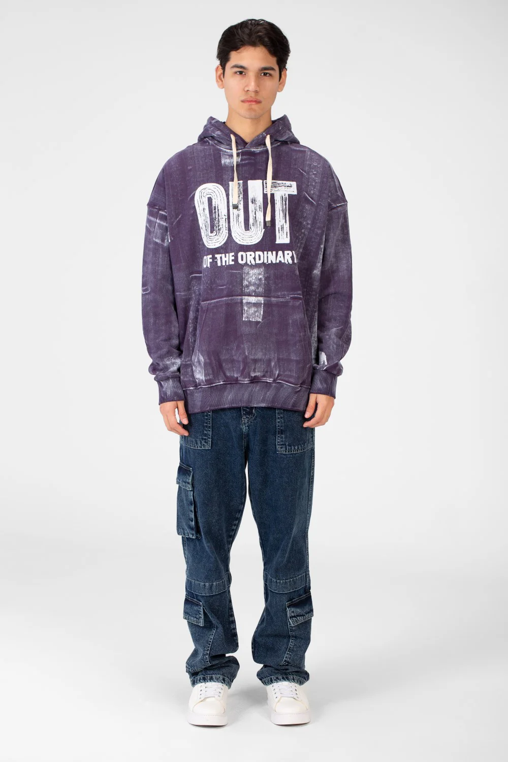 Men's Oversized Printed Hood Sweatshirt - Image 8