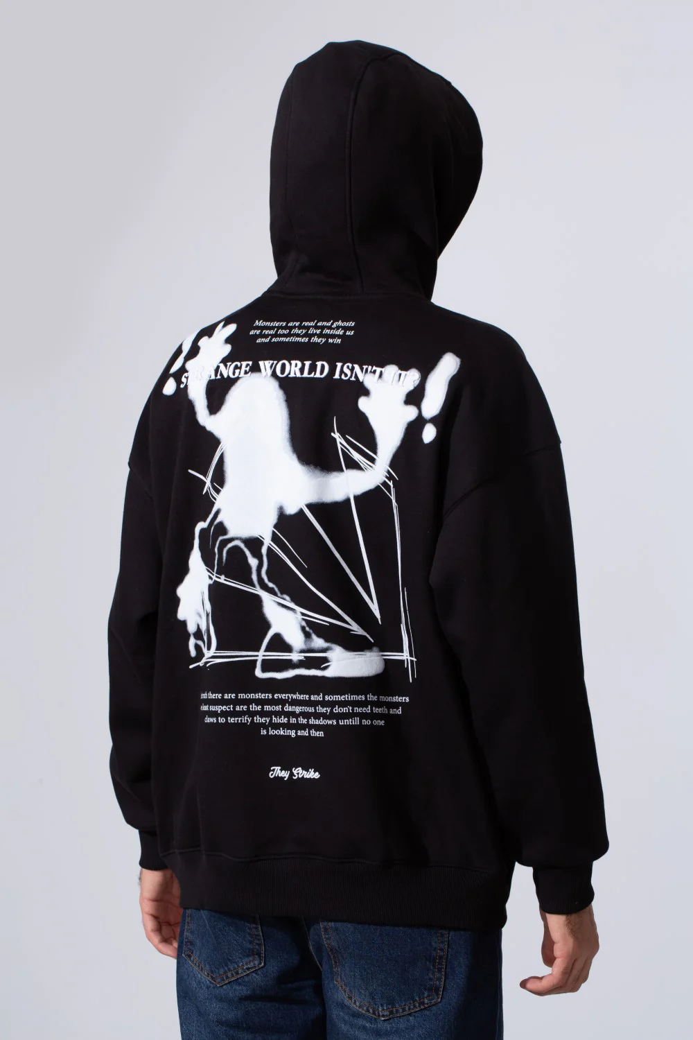 Men's Oversized Printed Milton Hoodie Sweatshirt With Front Kangaroo Pocket - Image 2